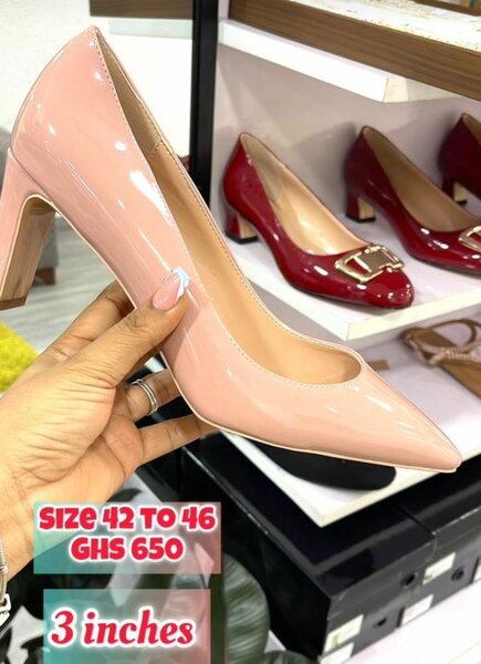Plus Size Patent Nude/Pink Heel