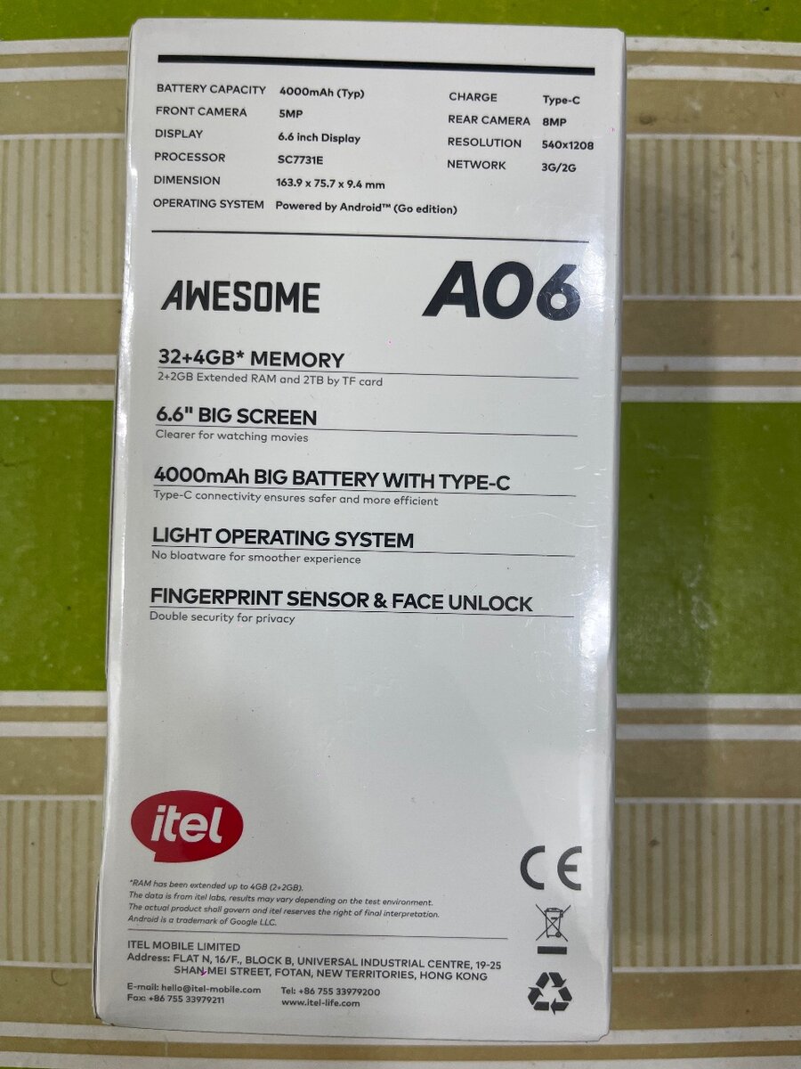 Smartphone Itel A06 32GB