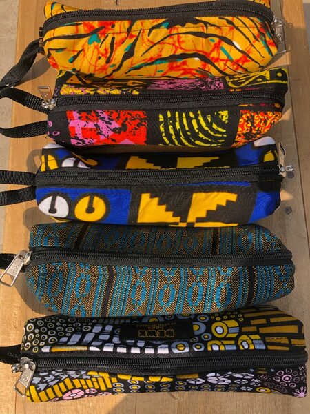 African print pencil case