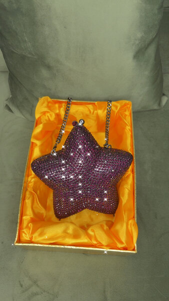 Pochette étoile strass élégante