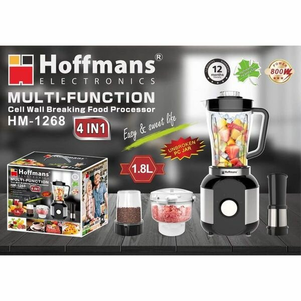 Mixeur Hoffmans 4 en 1  800W 1.8L