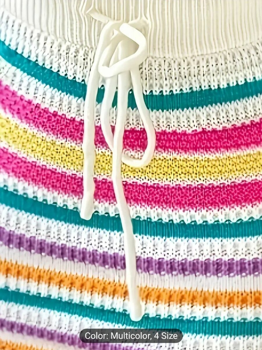 Vibrant Multicolor Striped Knitted Shirt Suit