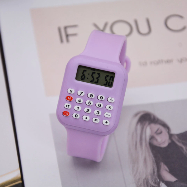Montre calculatrice violette