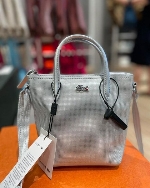 Sac à main argenté Lacoste
