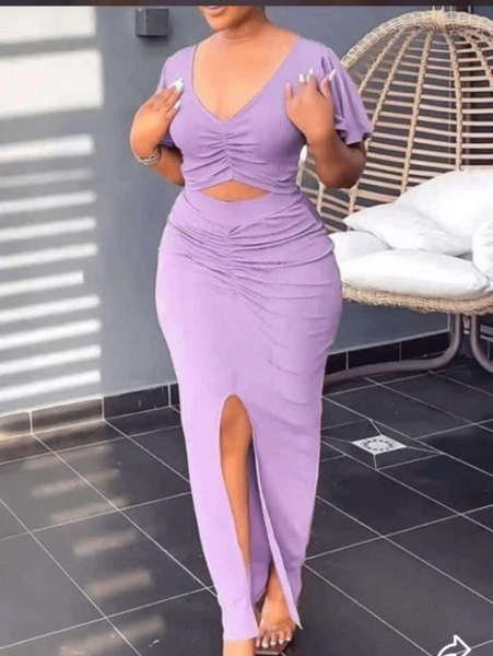 Robe longue élégante violette