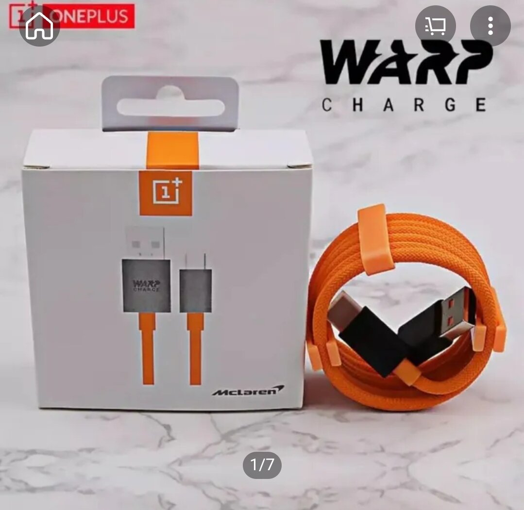 Original OnePlus Warp Charge USB-C Cable (McLaren Edition)100cm- Fast Charging & Data Transfer