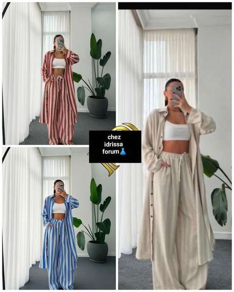 Set de vêtements rayé décontracté