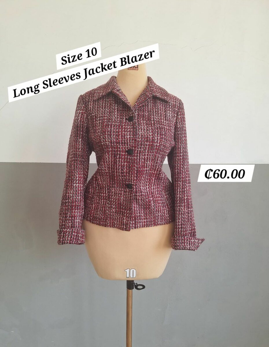 Red Designed Long Sleeves Jacket Blazer