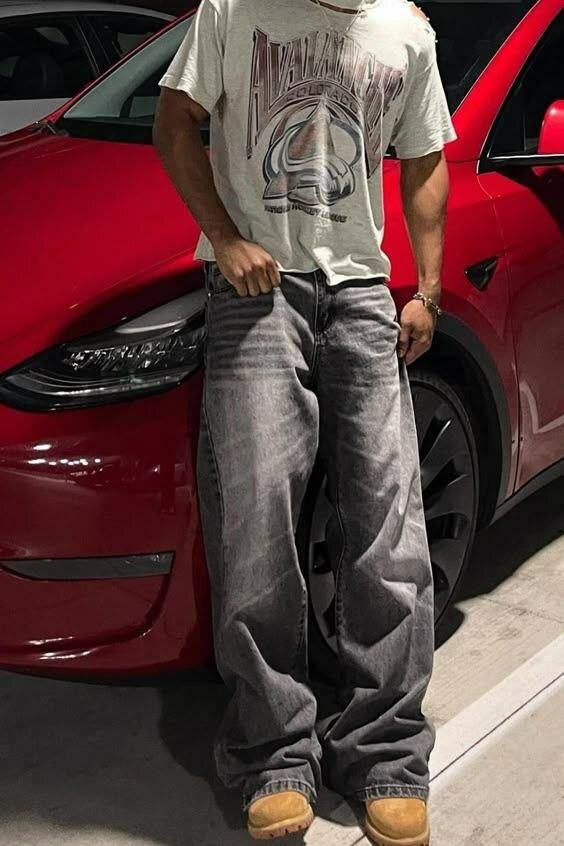 Jean large en denim vintage