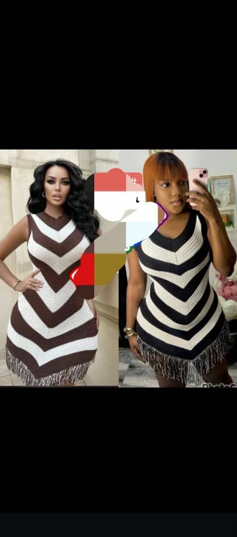 Robe moulante à rayures