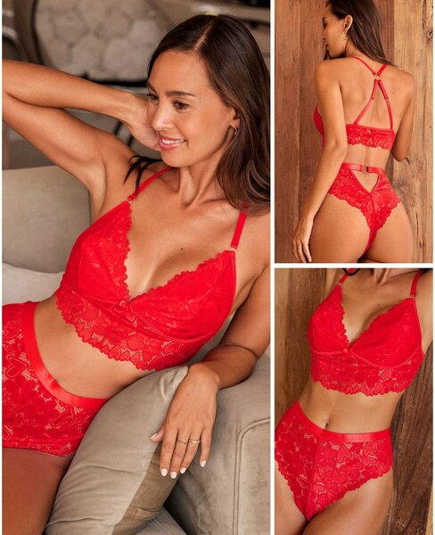 Ensemble lingerie rouge sexy
