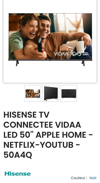 Hisense TV LED 50" Connectée