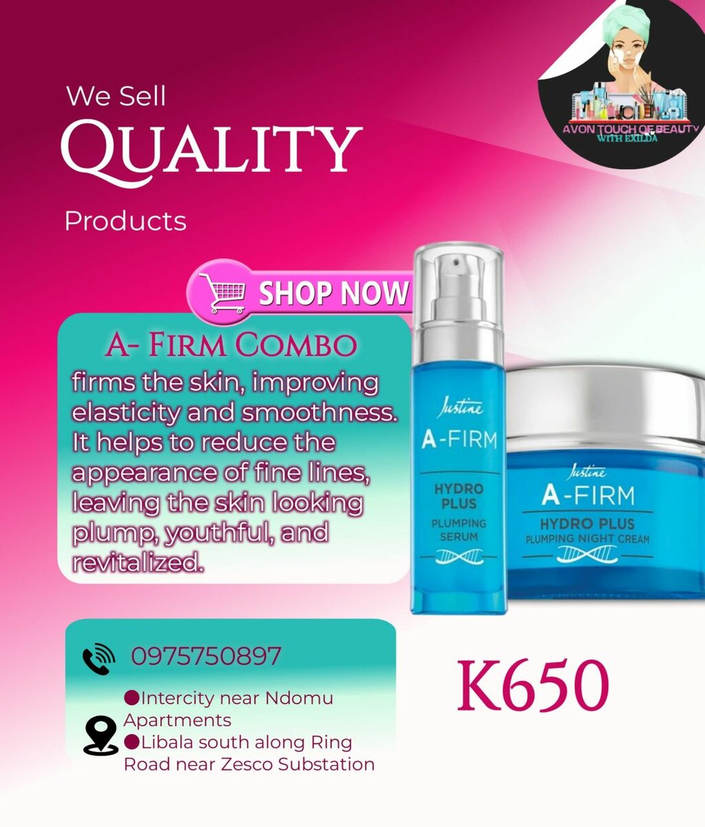 Justine AFirm Hydro plus plumping  cream/serum and Tissue oi