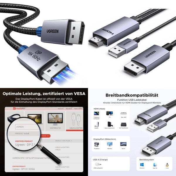 Câble UGREEN DisplayPort 1.4