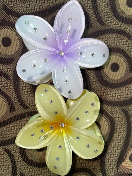 Pinces à cheveux fleurs strass