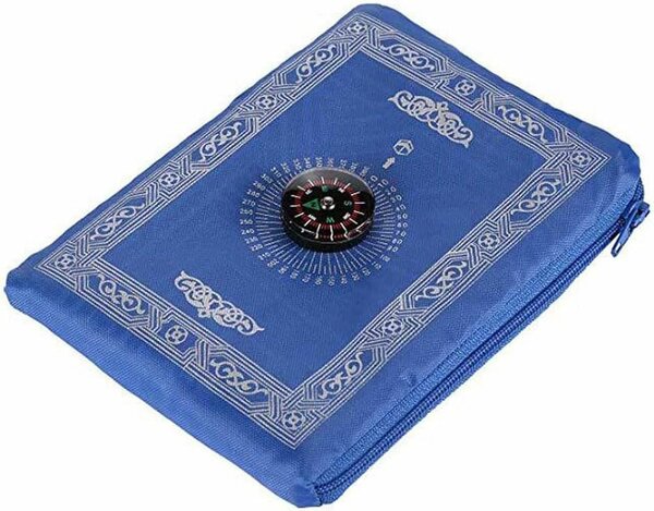 Tapis de prière portable bleu