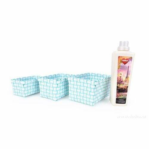 LOT DE 3 PANIERS DE RANGEMENT D'OBJETS - 𝗩𝗲𝗿𝘁/𝗕𝗹𝗮𝗻𝗰