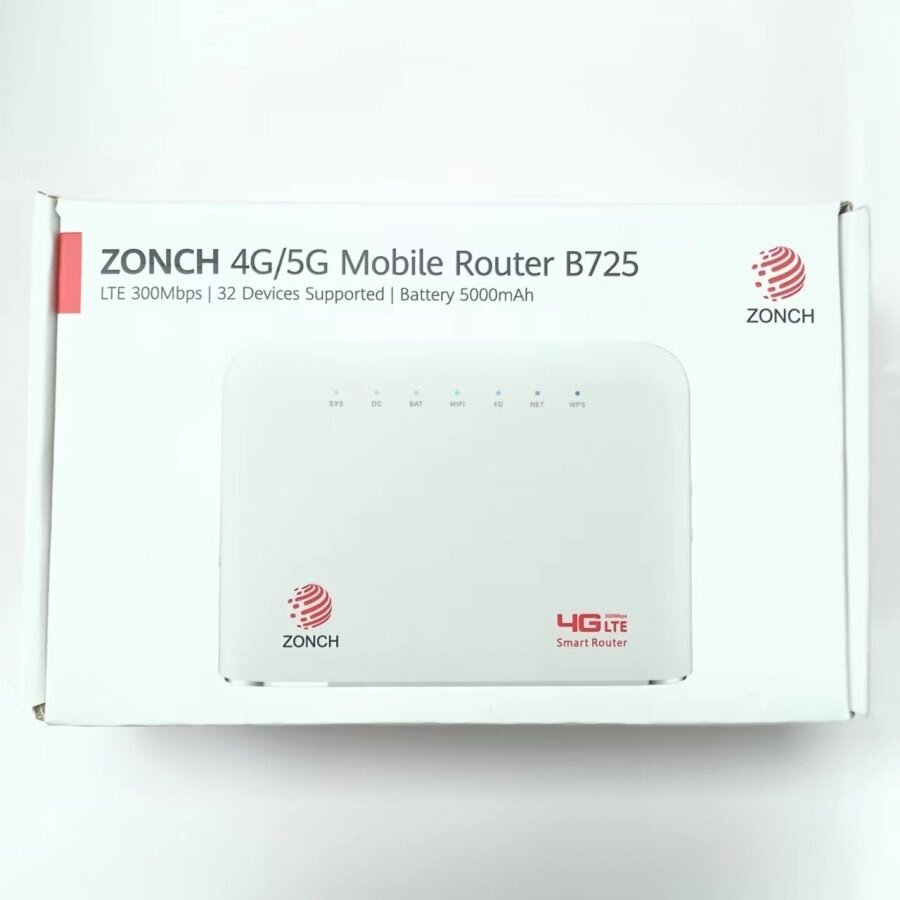 The ZONCH 4G/5G Mobile Router B725 has a 5000 mAh backup bat