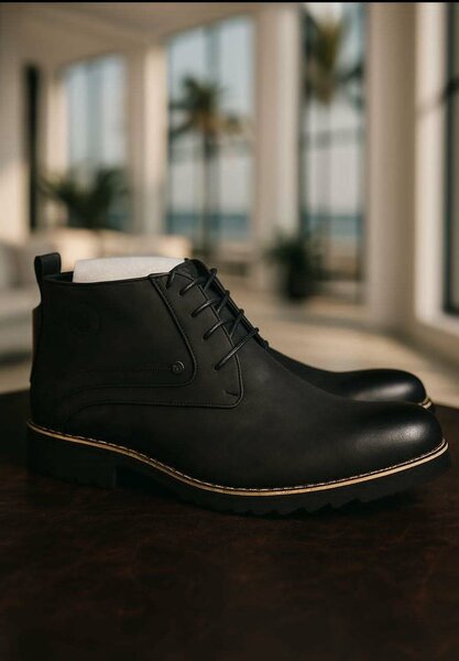 Bottines en cuir élégantes homme
