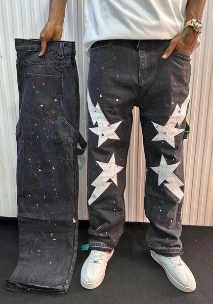 Jean ample à motifs audacieux