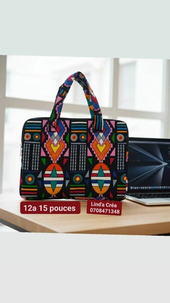 Sac ordinateur en pagne