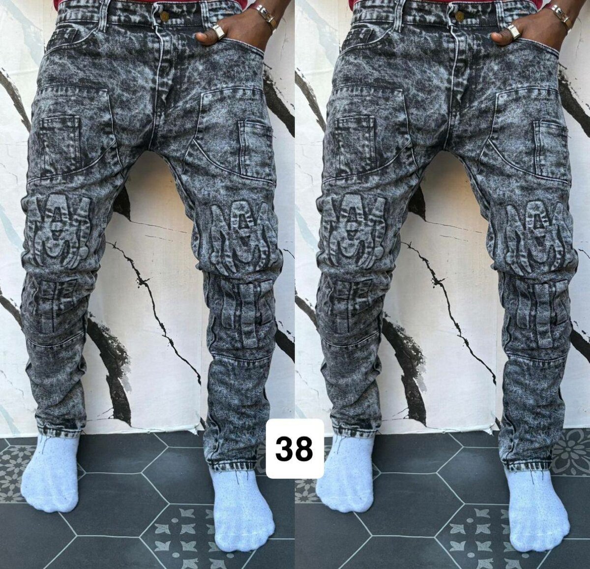 Jean tendance homme délavé