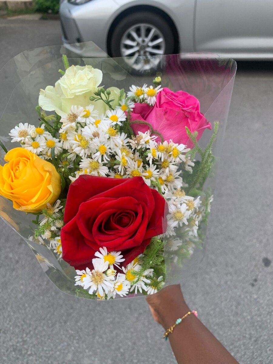 Bouquet de roses naturelles