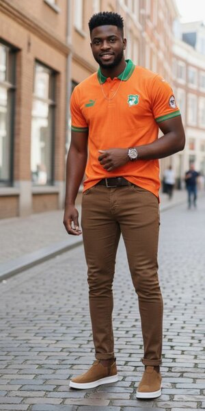 Polo homme orange élégant