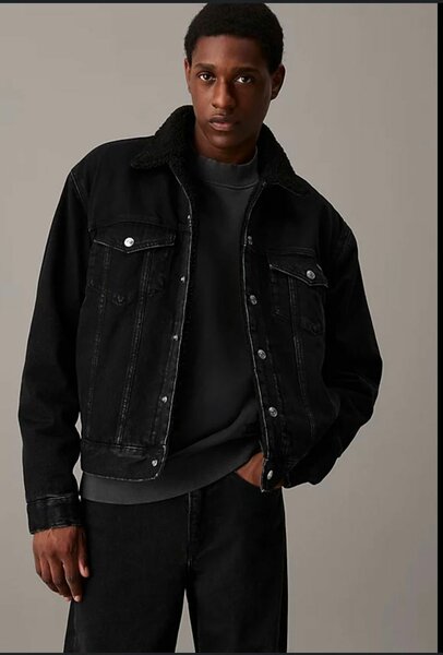 Veste en jean noire homme