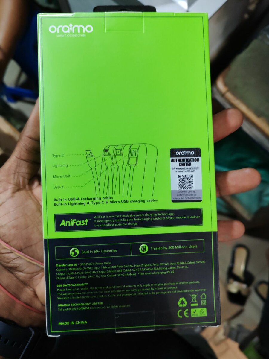 Oraimo power bank 20,000MAH