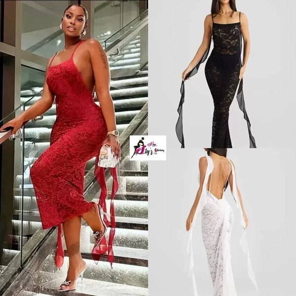 Robe longue en dentelle élégante