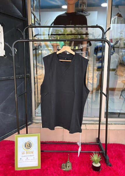 Débardeur noir unisexe