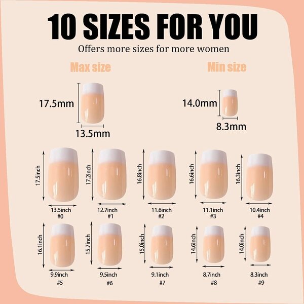 100pcs French Nails Set for Girls