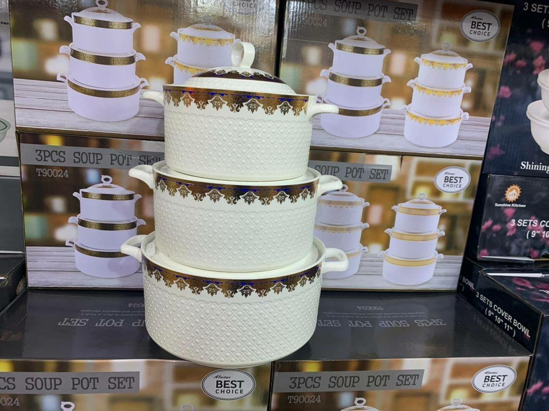 3sets ceramic food bowl