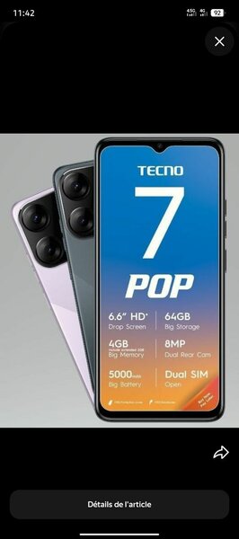 Smartphone TECNO 7 POP