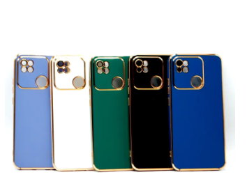 Xiaomi Redmi 9C Back Cover | Xiaomi Redmi 10A Back Cover Soft Multi Golden Border Camera Protection Cover For Xiaomi Redmi 9C | Xiaomi Redmi 10A