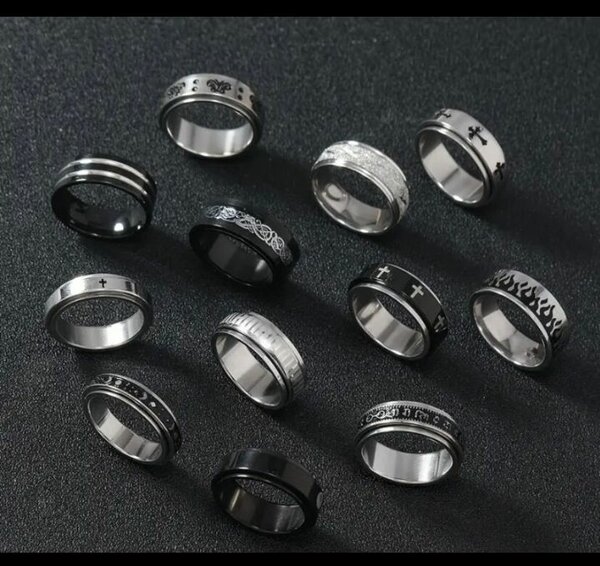 Lot de bagues en acier inoxydable