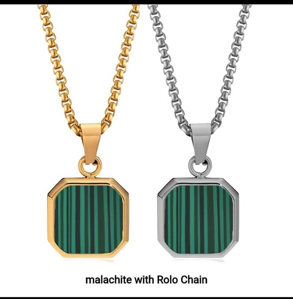 Collier Homme Malachite élégant