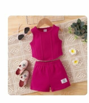 Ensemble fille été rose