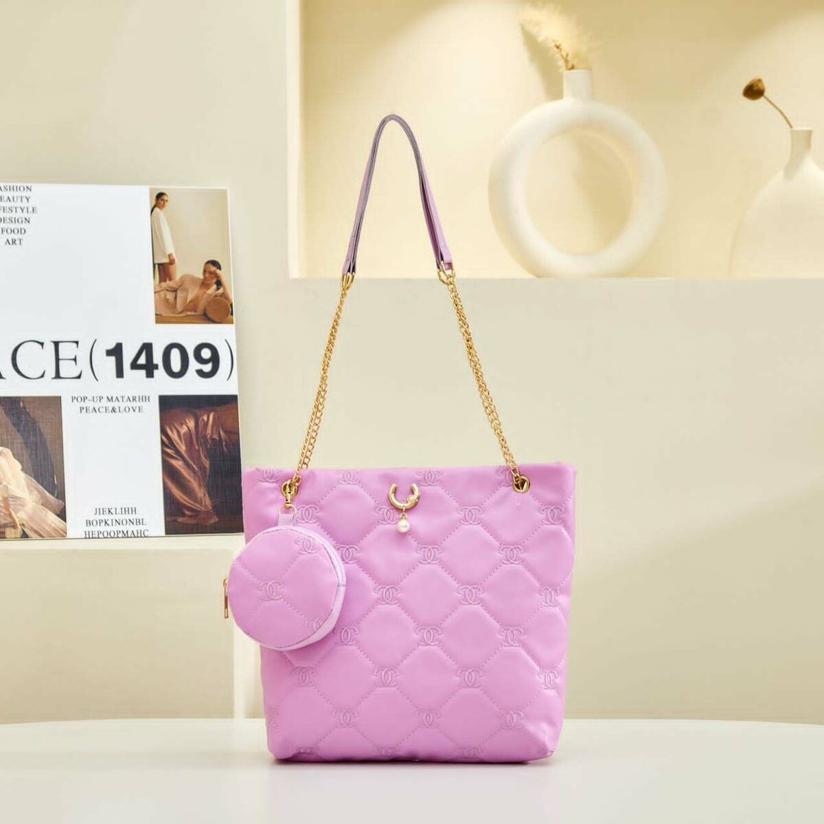 Sac à main chic avec pochette