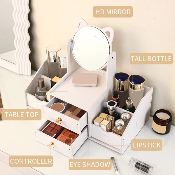 Organisateur Maquillage avec Miroir