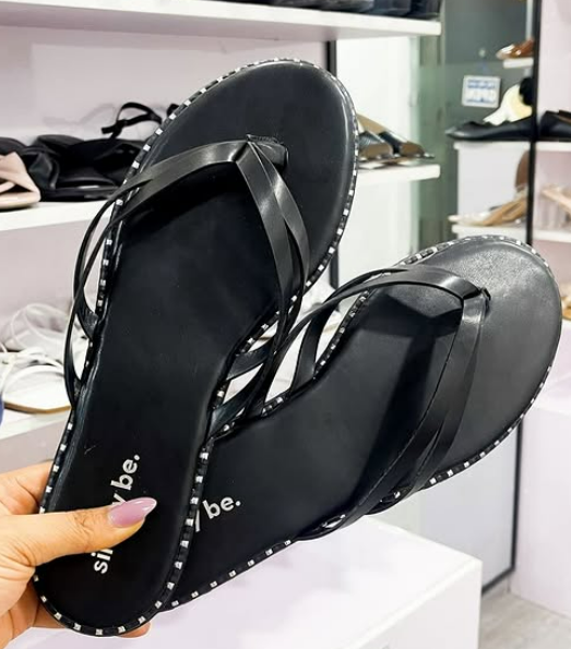 Black flip flops