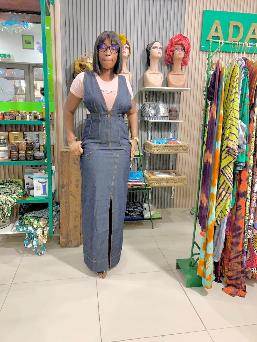 Robe longue en jean tendance