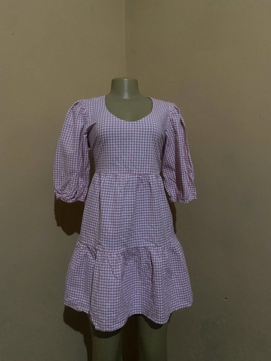 Checkered pink dress