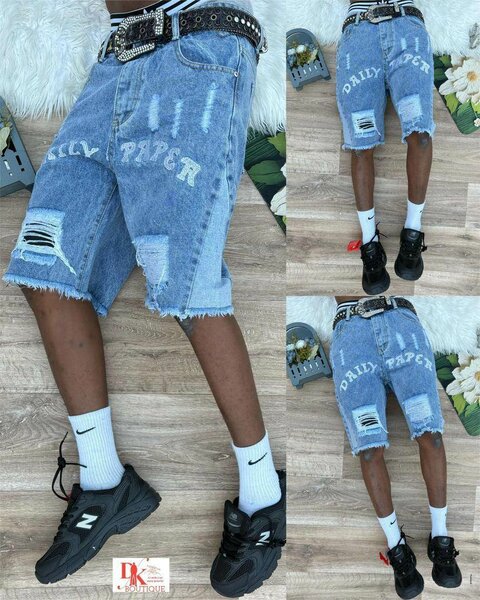 Shorts en jean à motifs déchirés