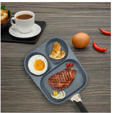 3Holes Spanish Nonstick Egg Frying Pan Four-hole Flat-bottomed Omelette Pan Spanish Omelette Frying Pan