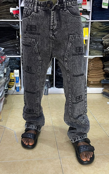 jeans black wide balenciaga