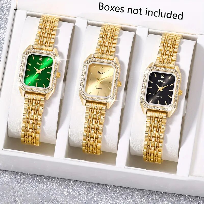 Golden dial Rectangular watch
