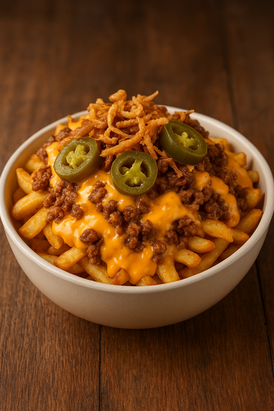 Frites cheddar & viande hachée