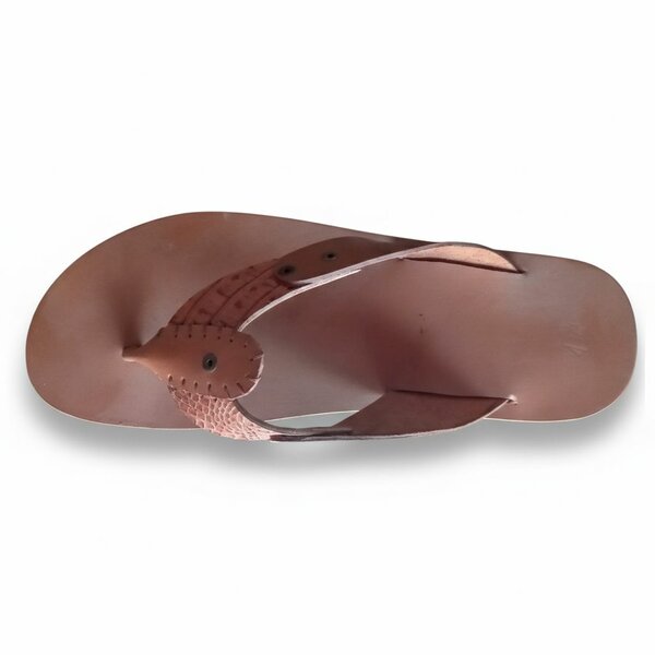 Sandale en cuir marron